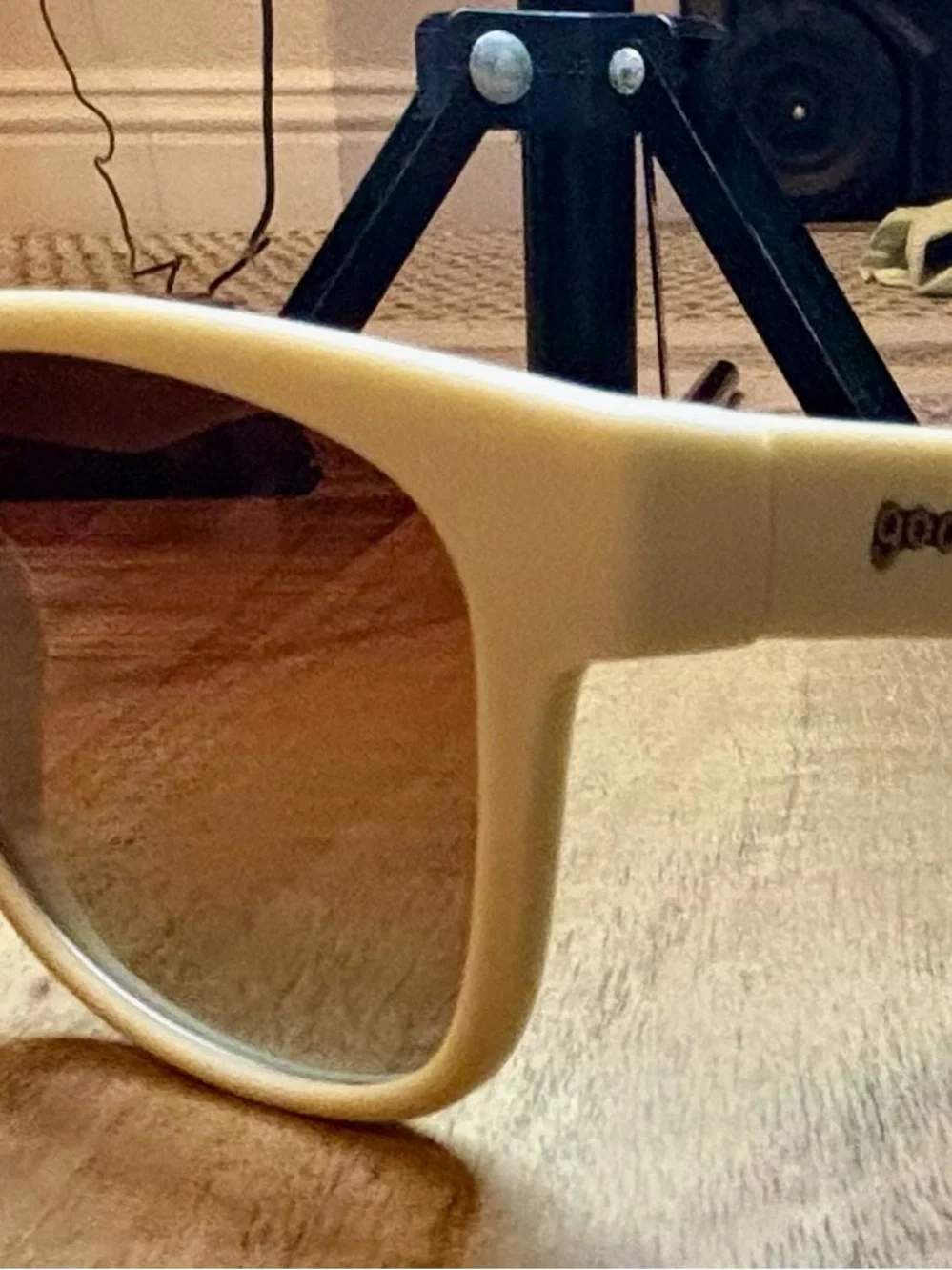 Men's White Frame Sunglasses with Brown Lenses